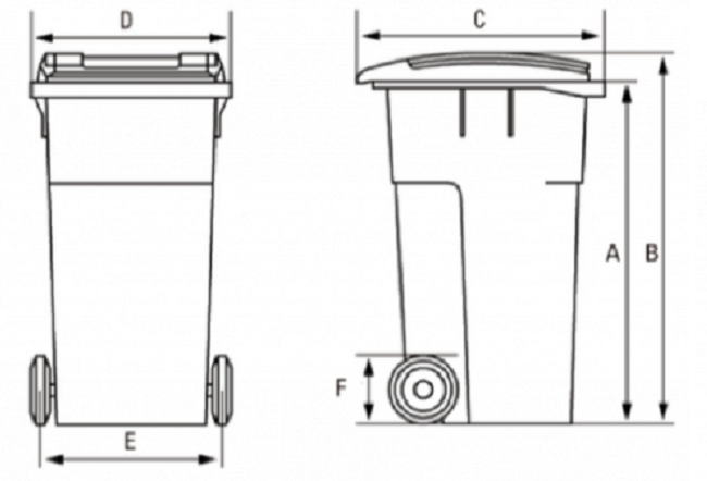 Poubelle 2 roues voirie Eda 120L