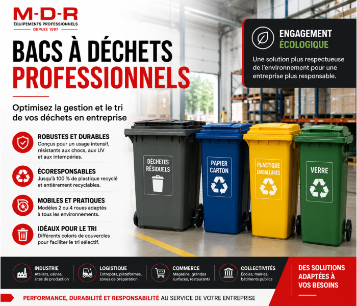 Bacs à déchets professionnels : optimisez la gestion et le tri de vos déchets en entreprise